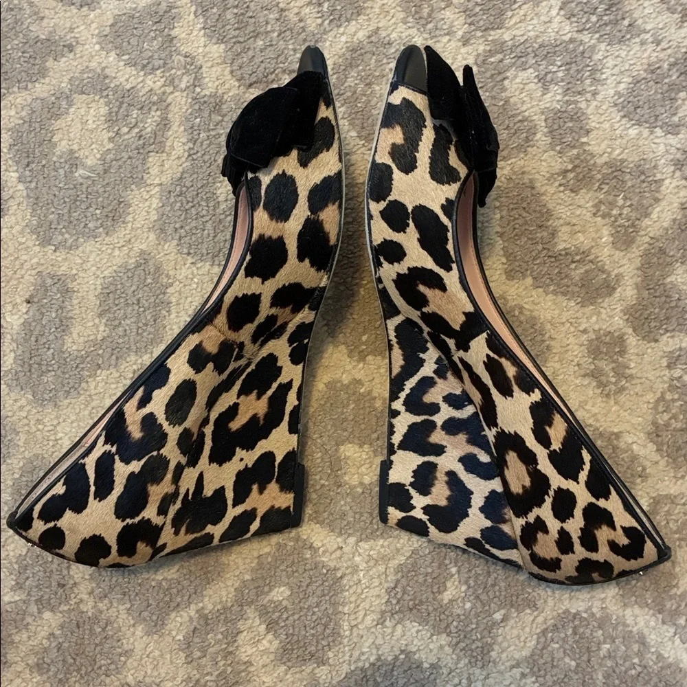 KATE SPADE Roberta Leopard Calf Hair Print Wedge